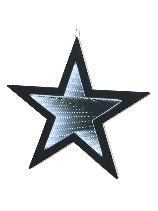 Lit Christmas Decorations | 20cm Infinity Light Star with 30 White LED Lights Indoor Christmas Lights Lit Christmas Decorations