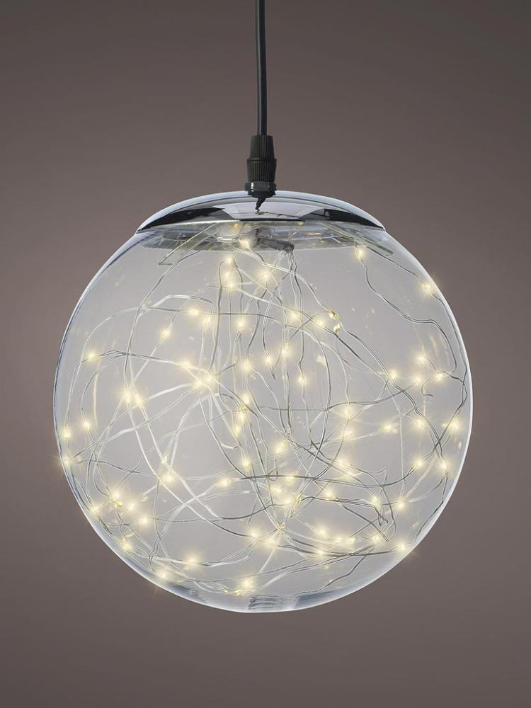 Lit Christmas Decorations | 20cm Micro LED Ball with 80 Warm White LEDs Indoor Christmas Lights Lit Christmas Decorations