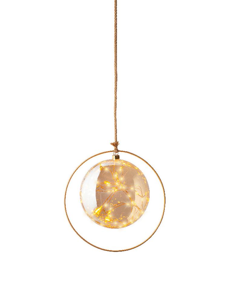 Lit Christmas Decorations | 26cm B/O Amber/Classic Warm Micro LED Ball Indoor Christmas Lights Lit Christmas Decorations