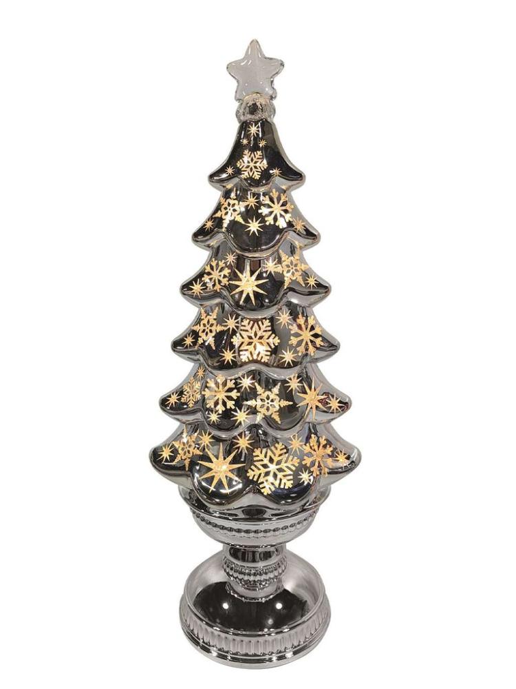 Lit Christmas Decorations | 35cm Tree Spinner – Silver Christmas Water Spinners Christmas Water Spinners