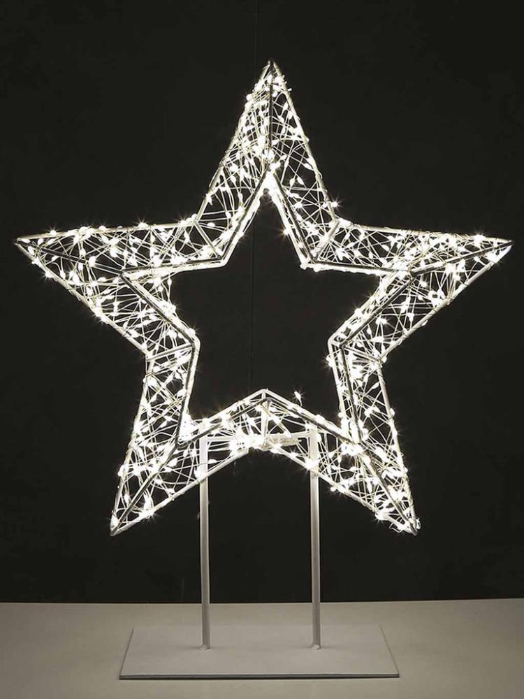 Lit Christmas Decorations | 46cm LED Star on Stand (720L) – Warm White Indoor Christmas Lights Lit Christmas Decorations