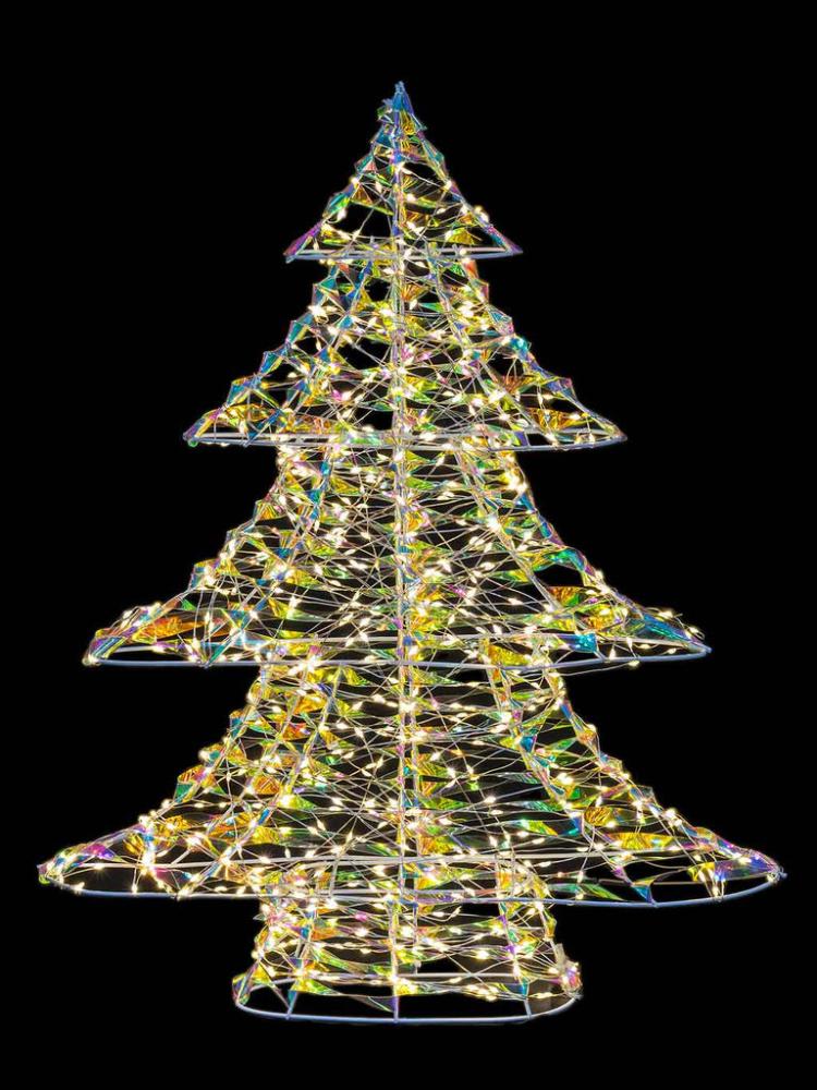 Lit Christmas Decorations | 60cm Iridescent Tree with 720 LED Lights Indoor Christmas Lights Lit Christmas Decorations