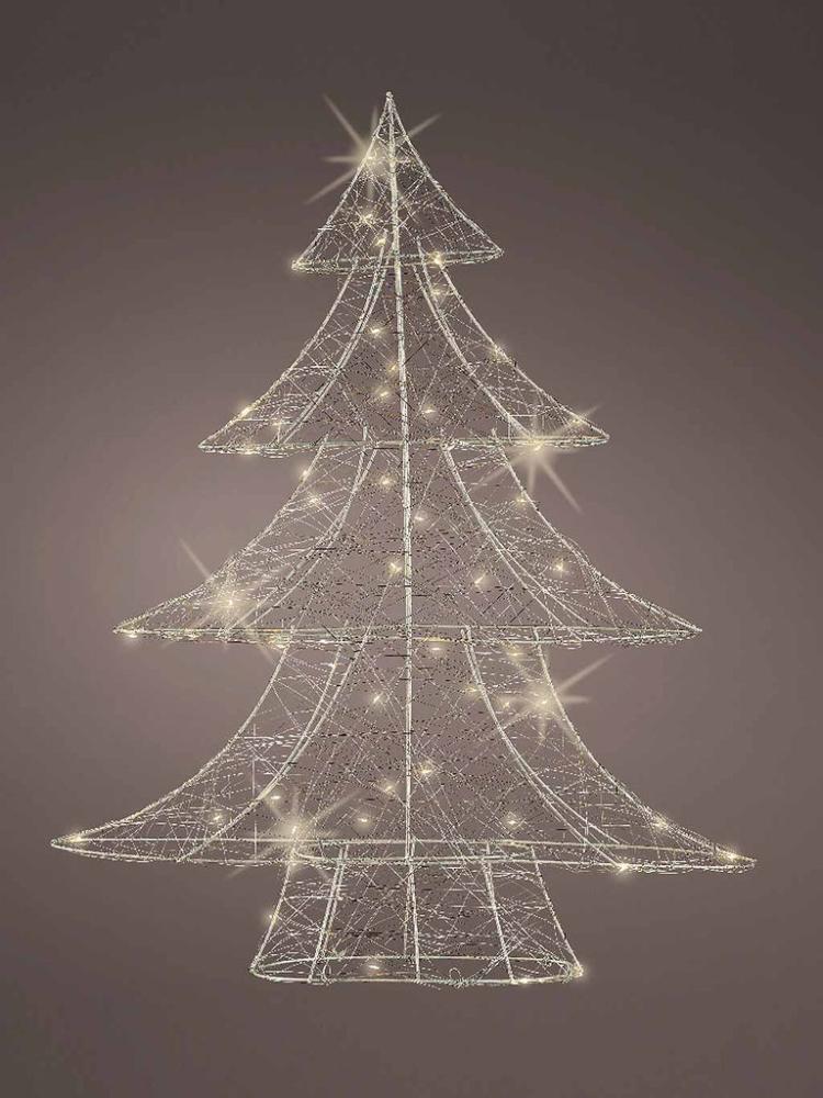 Lit Christmas Decorations | 60cm Micro LED Wire Tree with 60 Warm White LEDs Indoor Christmas Lights Lit Christmas Decorations