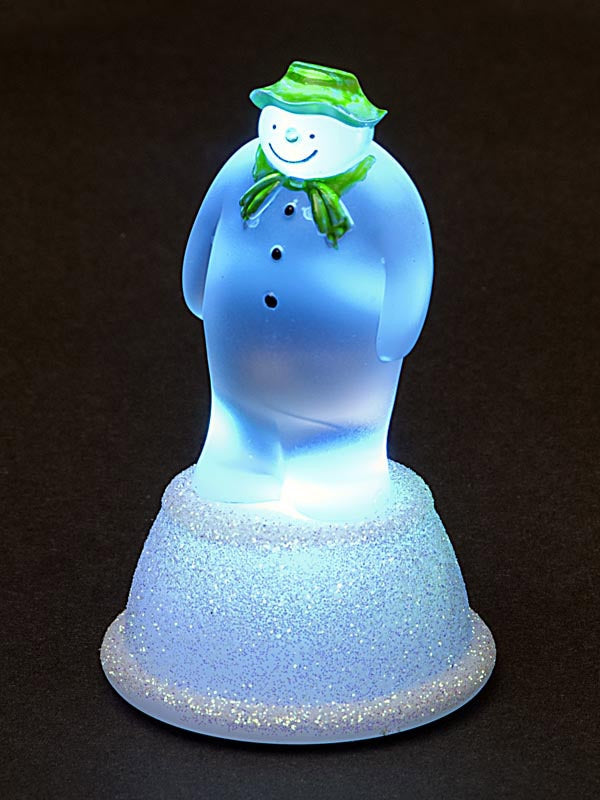 Lit Christmas Decorations | 8cm Battery Operated Acrylic Snowman with Colour Changing LED Indoor Christmas Lights Lit Christmas Decorations