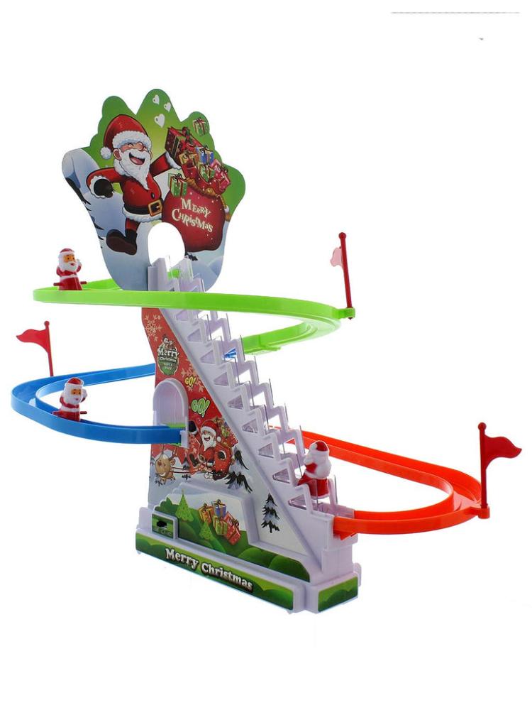 Lit Christmas Decorations | Battery Operated Santa Race With Light And Music Indoor Christmas Lights Lit Christmas Decorations