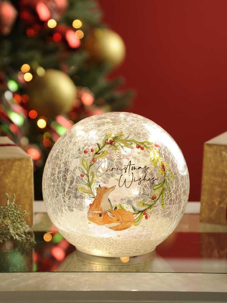 Lit Christmas Decorations | B/O Crackle Effect Christmas Wishes Ball Indoor Christmas Lights Lit Christmas Decorations