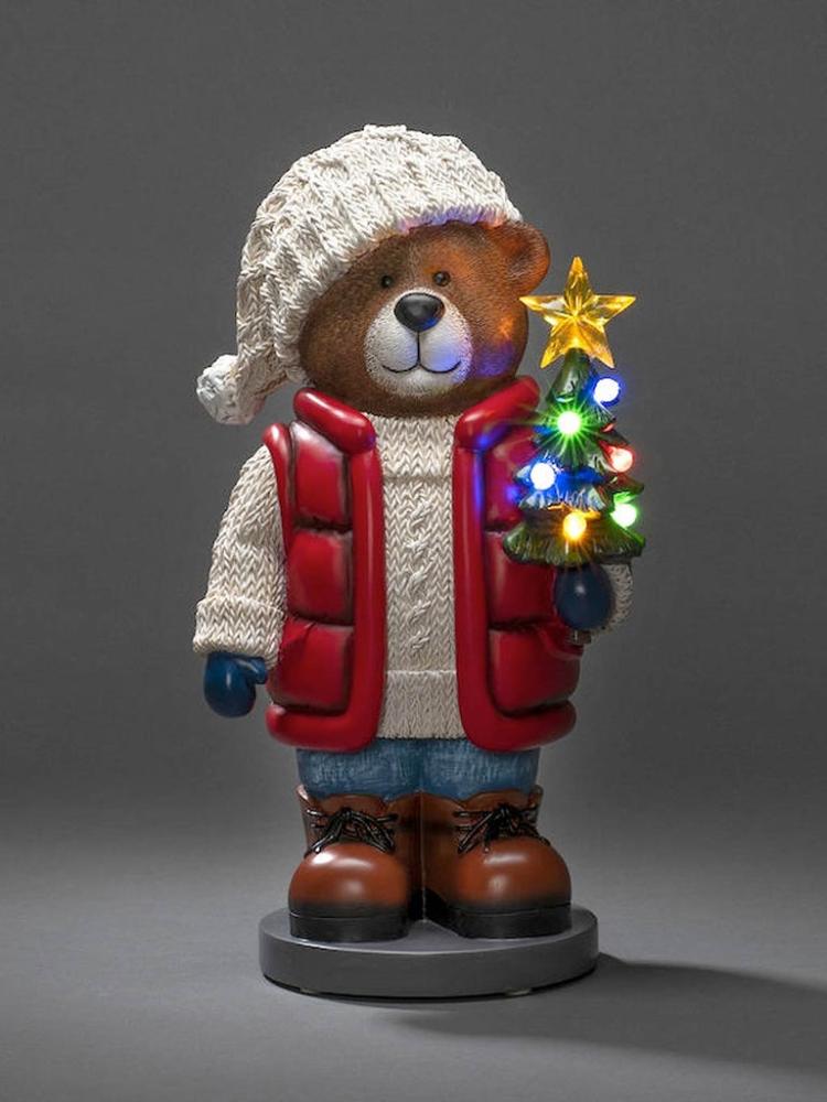 Lit Christmas Decorations | B/O LED Small Teddy Bear Indoor Christmas Lights Lit Christmas Decorations