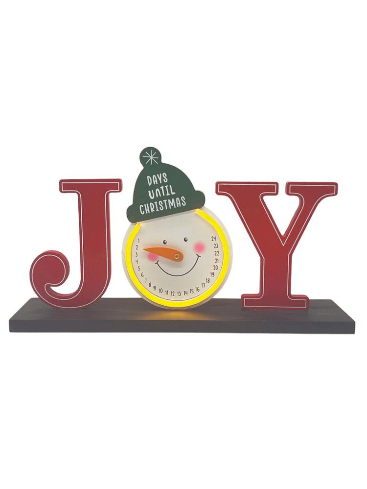 Lit Christmas Decorations | LED Joy Countdown 32x17cm Indoor Christmas Lights Lit Christmas Decorations