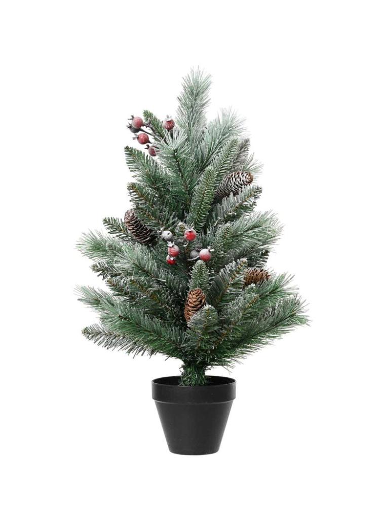 Mini Christmas Trees | Windham Mini Tree with Frosted Berries & Pinecones Artificial Christmas Trees Mini Christmas Trees