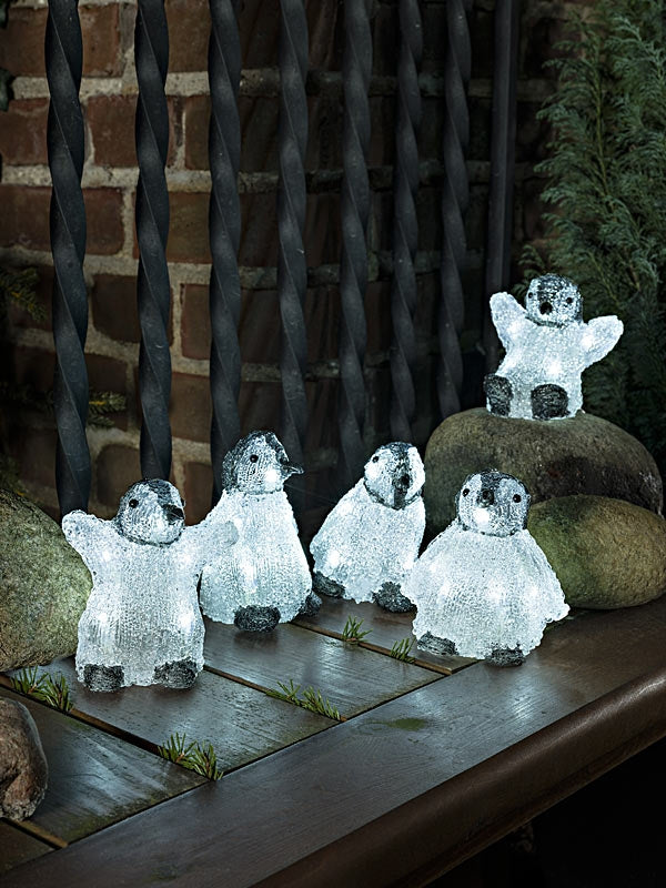 Outdoor Christmas Figures | 5 Piece LED Acrylic Penguin Set Outdoor Christmas Figures Outdoor Christmas Figures