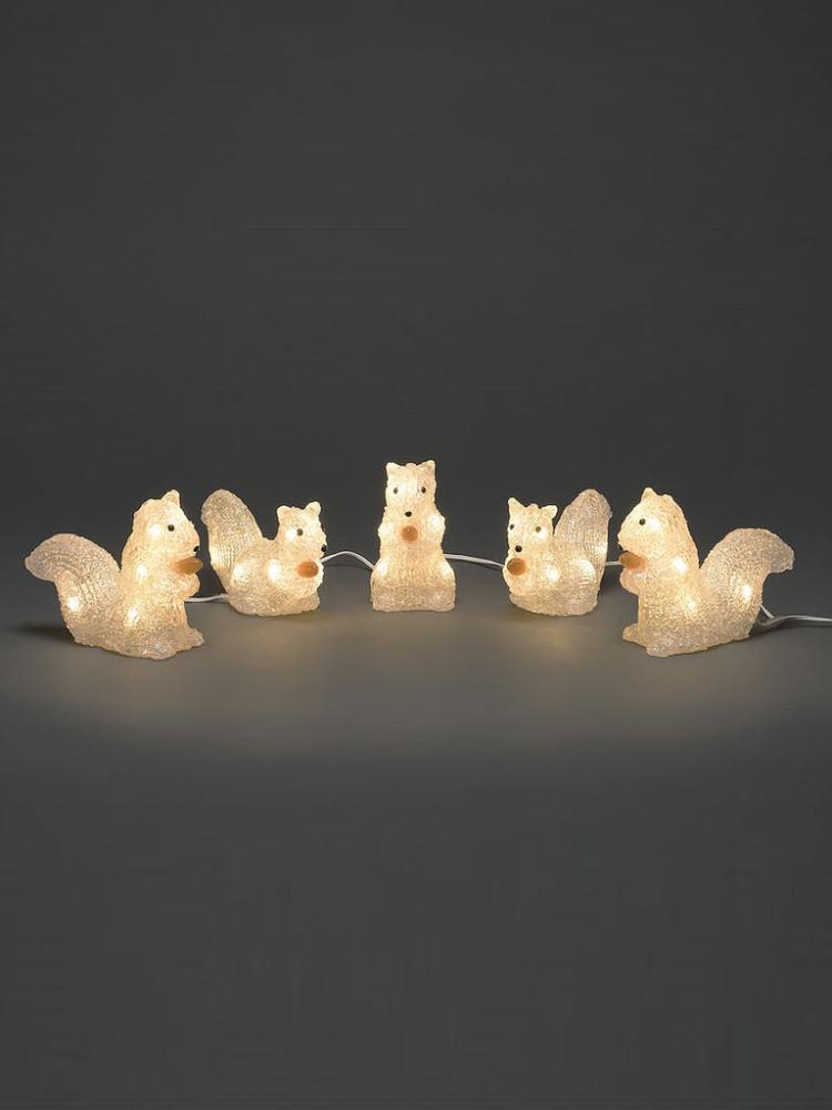 Outdoor Christmas Figures | Acrylic Squirrels 5pcs/Set LED Outdoor Christmas Figures Outdoor Christmas Figures