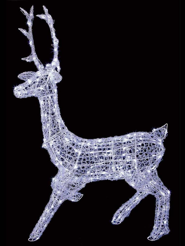 Outdoor Christmas Reindeers | 1.4M Soft Acrylic Stag with 300 LEDs – White Outdoor Christmas Lights Outdoor Christmas Reindeers