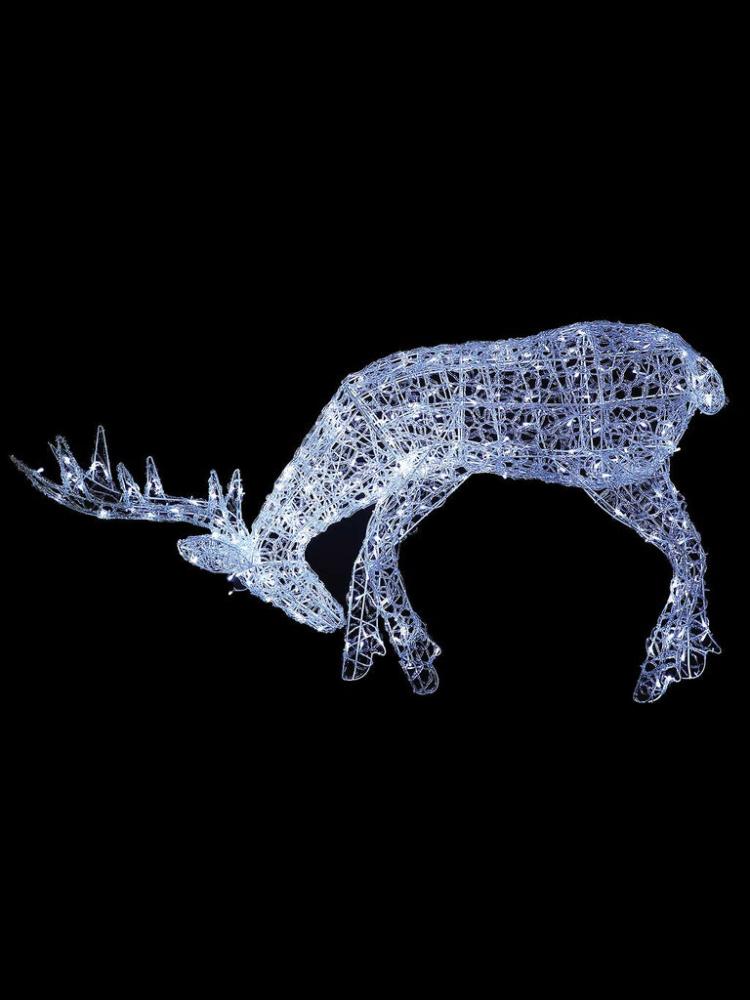 Outdoor Christmas Reindeers | 1.5M 300L Soft Acrylic Rutting Stag White LEDs Outdoor Christmas Lights Outdoor Christmas Reindeers