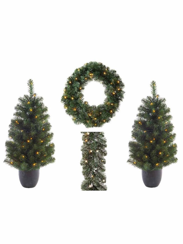 Pre-lit Artificial Christmas Trees | 90cm (3ft) Imperial Set with B/O LED Lights – Warm White Artificial Christmas Trees Pre-lit Artificial Christmas Trees