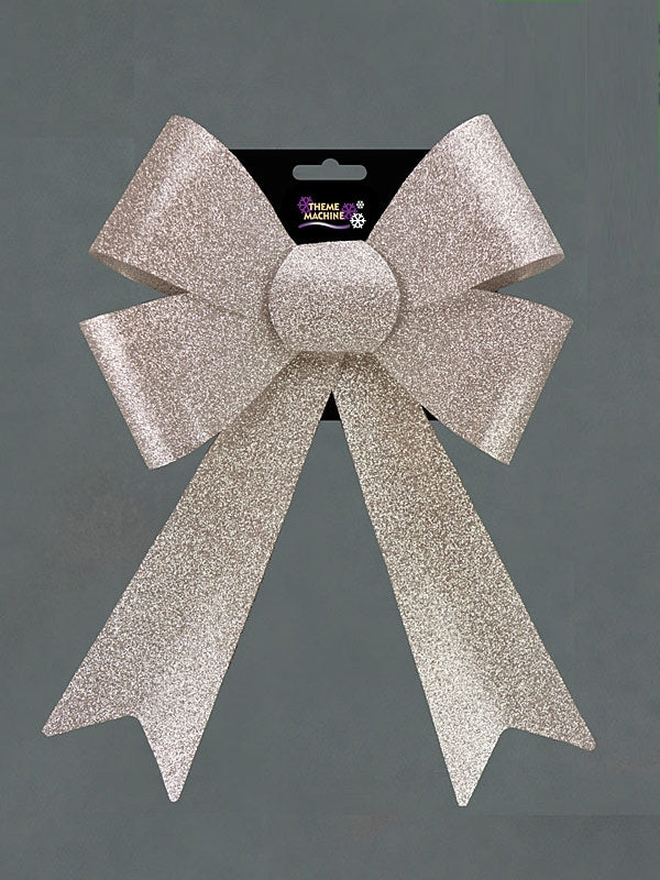 Ribbons & Bows | 32cm Champagne Glitter Bow Christmas Decorations Ribbons & Bows