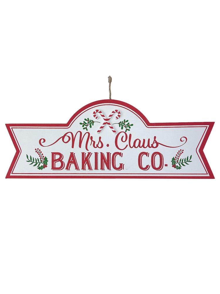 Room Decorations | 61 x 23cm Mrs Claus Baking Co Sign Christmas Decorations Room Decorations