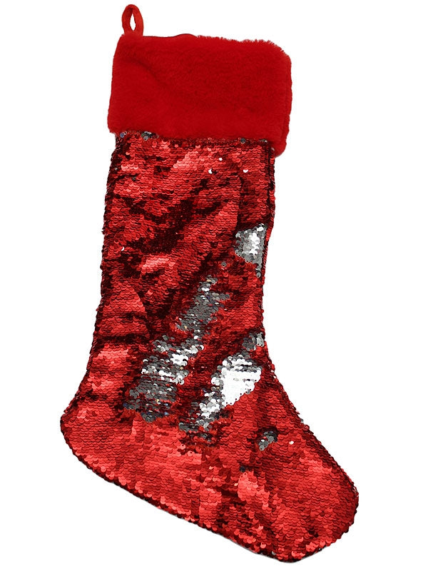 Sacks & Stockings | Ritz Stocking – Red-Silver Christmas Decorations Sacks & Stockings