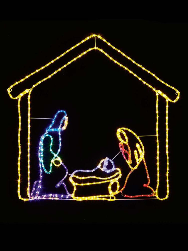 Silhouettes | 1.2M Nativity Scene Rope Light Silhouette with 384 LEDs Outdoor Christmas Lights Silhouettes