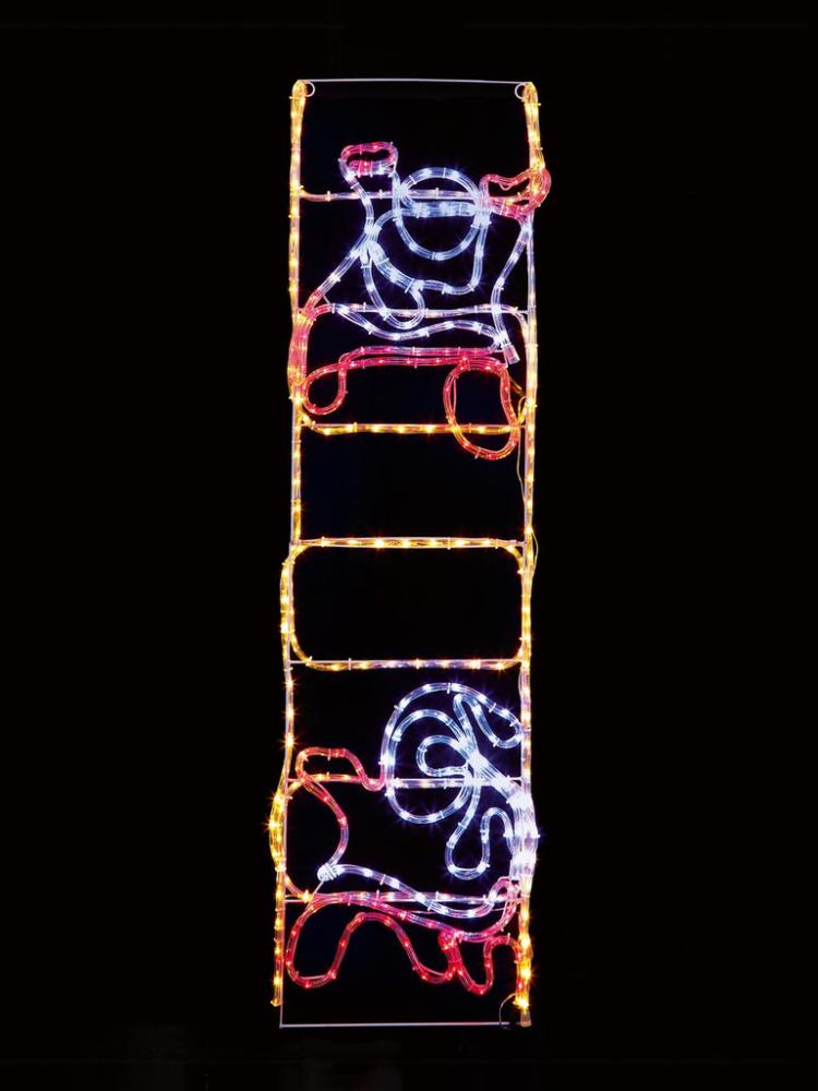 Silhouettes | 1.5M Animated Santa Climbing Ladder Rope Light with 384 LEDs Outdoor Christmas Lights Silhouettes