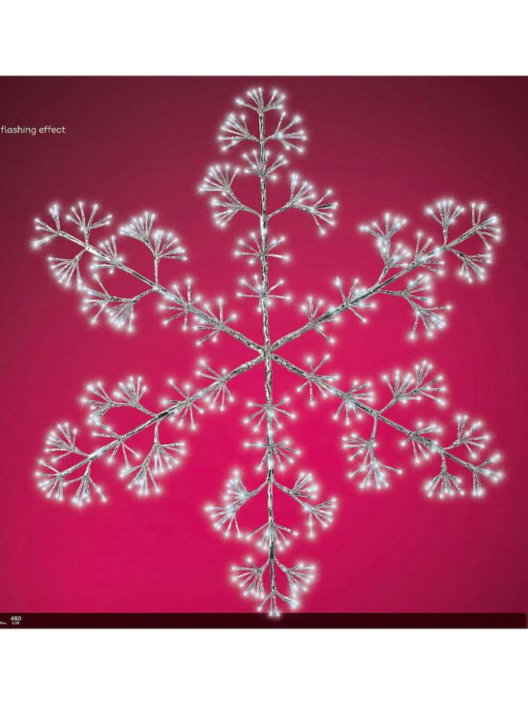 Silhouettes | 108cm Starburst Flashing Snowflake Outdoor Christmas Lights Silhouettes