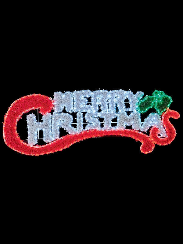 Silhouettes | 145 x 50cm Merry Christmas Sign Rope Light Silhouette with 384 Multi LEDs Outdoor Christmas Lights Silhouettes