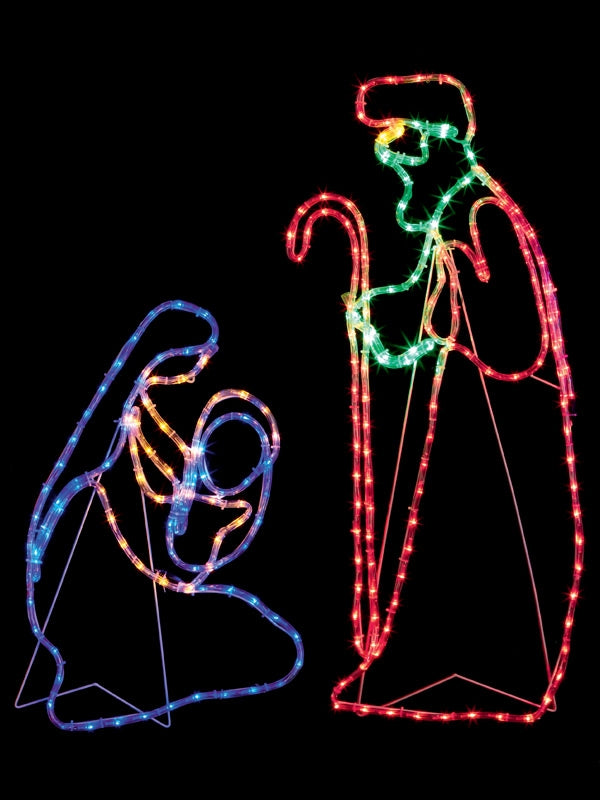 Silhouettes | 1M Nativity Scene Rope Light Silhouette with 264 Multi-colour LEDs Outdoor Christmas Lights Silhouettes