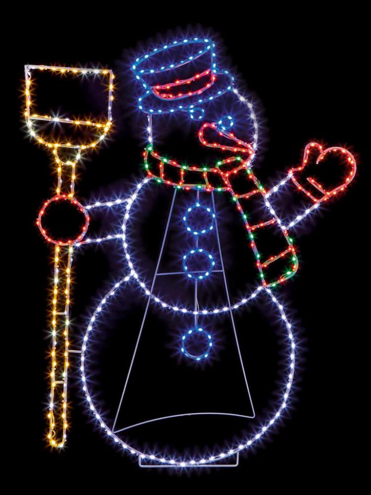 Silhouettes | 1M x 79cm Twinkling Flexi Bright Snowman with 285 LEDs Outdoor Christmas Lights Silhouettes