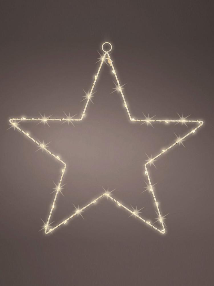 Silhouettes | 58cm Micro LED Silver Star with 50 Warm White Lights Outdoor Christmas Lights Silhouettes