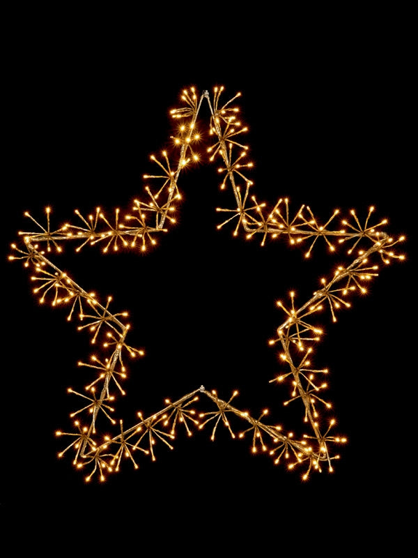 Silhouettes | 60cm Gold Star Cluster with 240 Warm White Leds Outdoor Christmas Lights Silhouettes