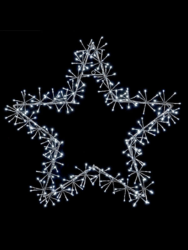 Silhouettes | 60cm Silver Star Cluster with 240 White Leds Outdoor Christmas Lights Silhouettes