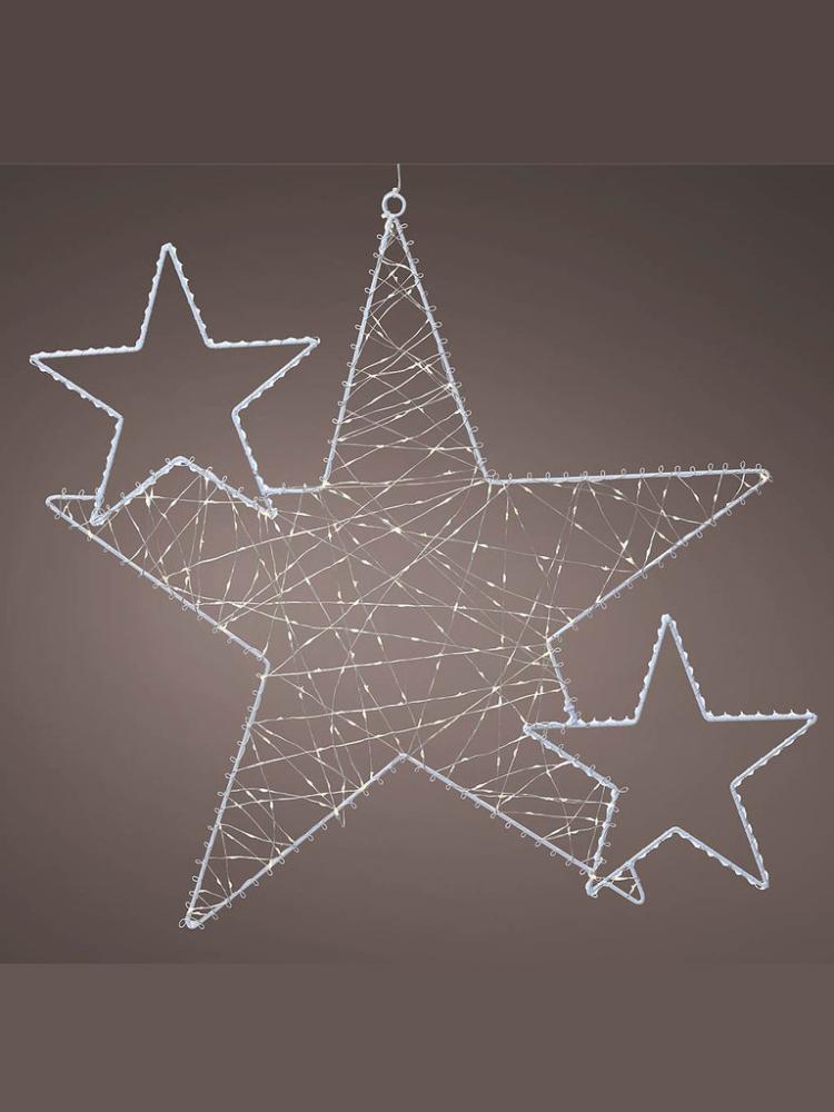 Silhouettes | 60cm Star Metal Frame Light with Micro LEDs Outdoor Christmas Lights Silhouettes