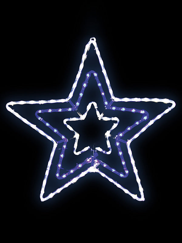 Silhouettes | 70 x 72cm LED Star Rope Light Silhouette – Blue & White Outdoor Christmas Lights Silhouettes