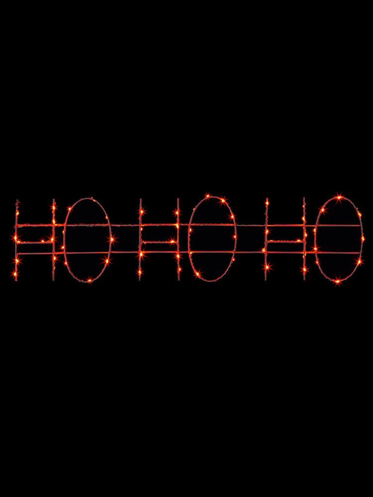 Silhouettes | 80cm Flashing HO HO HO with 60 Red LEDs Outdoor Christmas Lights Silhouettes