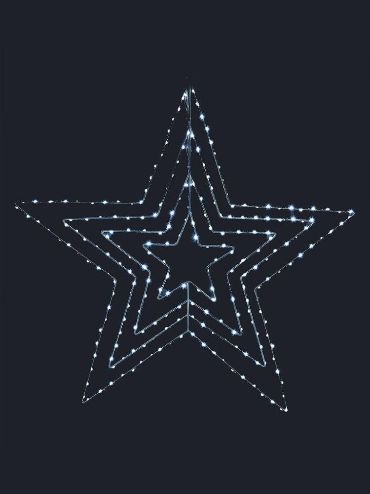 Silhouettes | 80cm Star with 230 Ice White Copper Wire Chaser LEDs Outdoor Christmas Lights Silhouettes