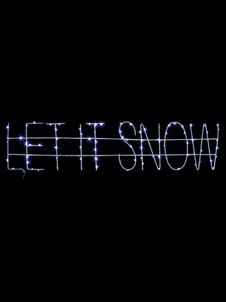 Silhouettes | 90cm Flashing LET IT SNOW with 86 White LEDs Outdoor Christmas Lights Silhouettes