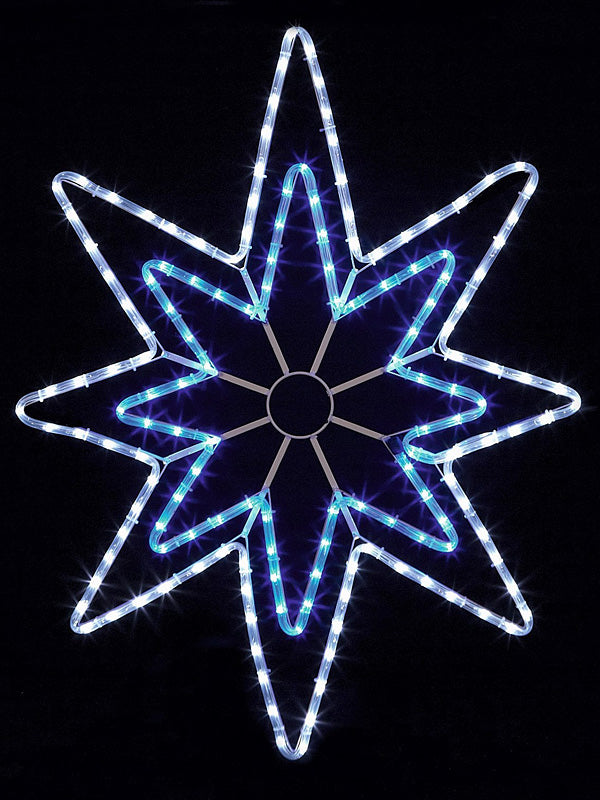 Silhouettes | 95cm LED Star Christmas Rope Light Silhouette – Blue & White Outdoor Christmas Lights Silhouettes