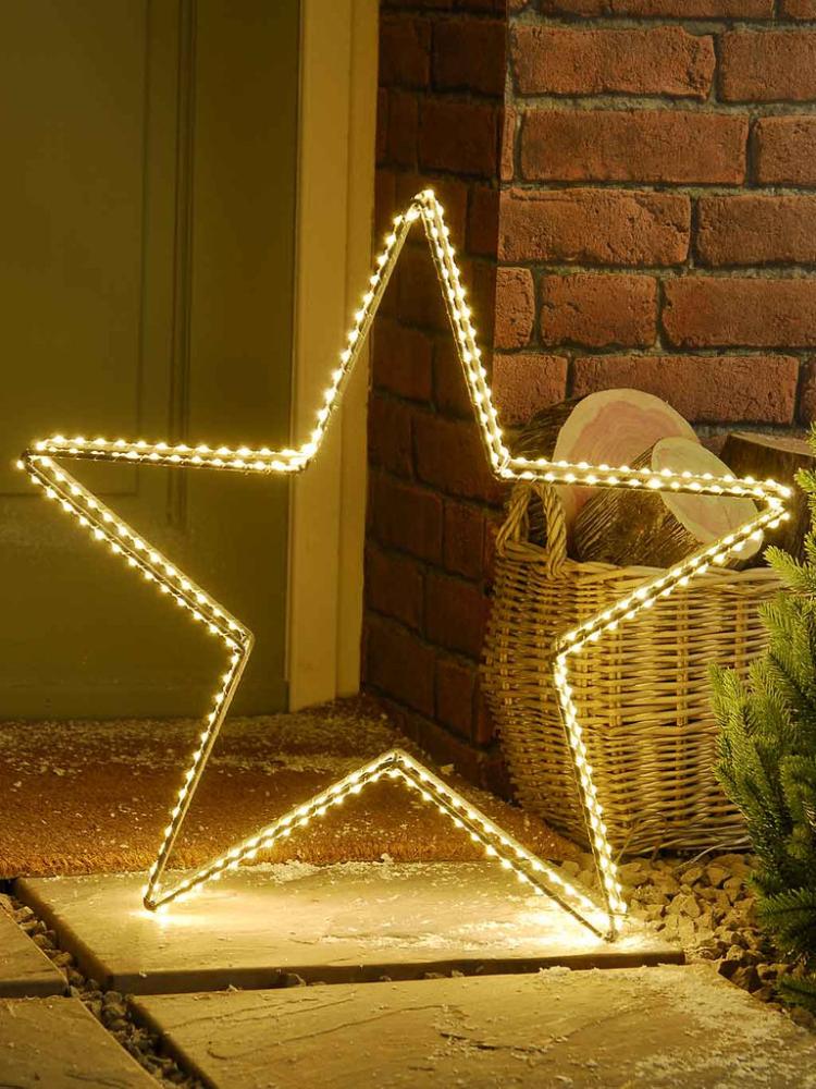 Silhouettes | Dewdrop Open Star – Warm White Outdoor Christmas Lights Silhouettes