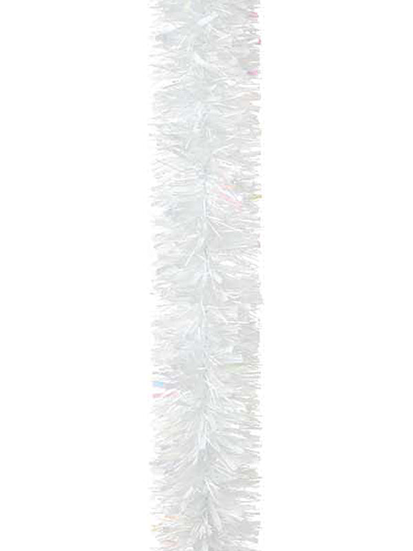 Tinsel | 200cm x 15cm Luxury Chunky Cut – White Christmas Decorations Tinsel