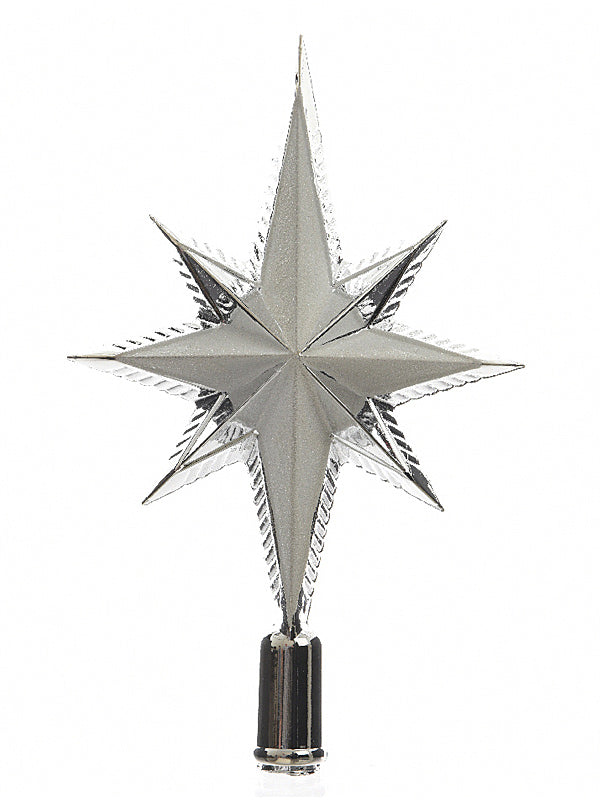 Tree Toppers, Skirts & Stands | 25.5cm Glittered Shatterproof Tree Top Star – Silver Christmas Decorations Tree Toppers, Skirts & Stands