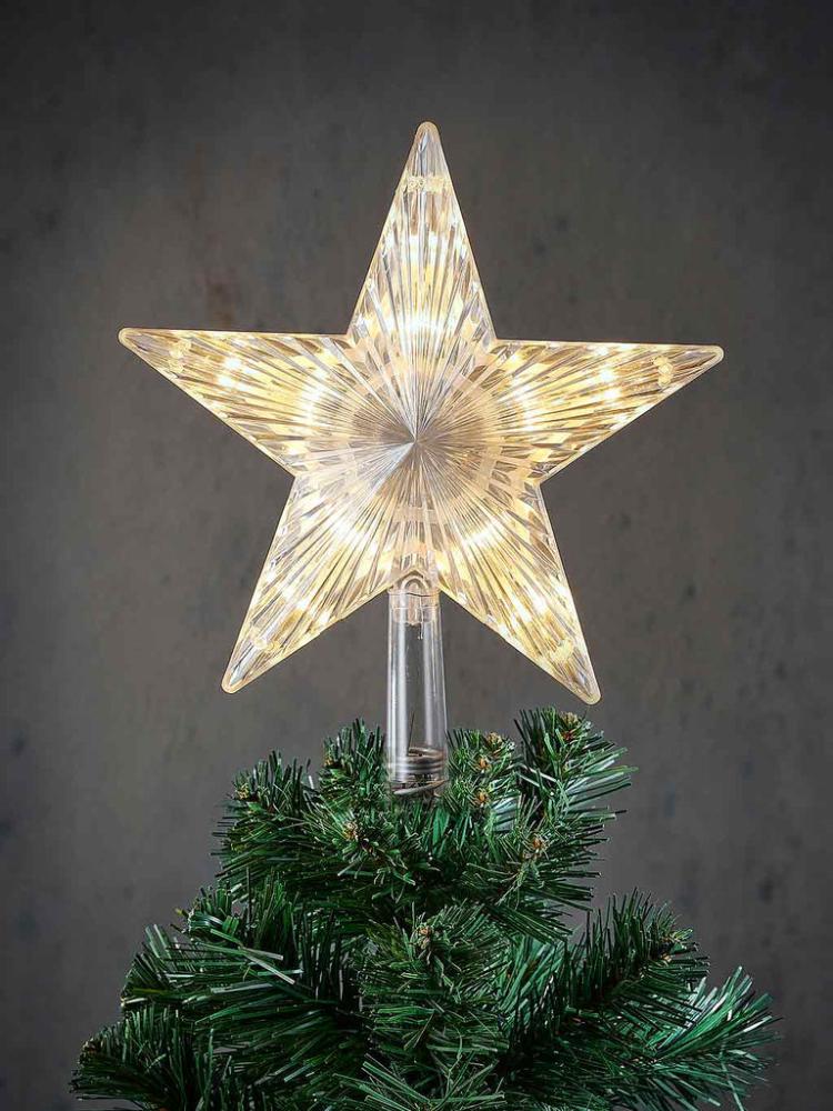 Tree Toppers, Skirts & Stands | 25cm B/O Treetop Star with Warm White LEDs Christmas Decorations Tree Toppers, Skirts & Stands