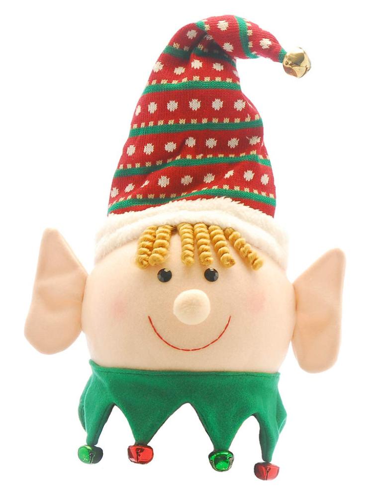 Tree Toppers, Skirts & Stands | 50cm Red and Green Elf Head Tree Topper Christmas Decorations Tree Toppers, Skirts & Stands