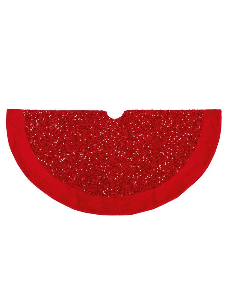 Tree Toppers, Skirts & Stands | 90cm Red Sequin Tree Skirt Christmas Decorations Tree Toppers, Skirts & Stands