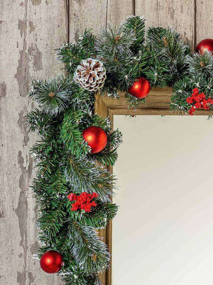 Christmas Garlands | 1.8M (6ft) Red Dressed Christmas Garland Christmas Garlands Christmas Garlands