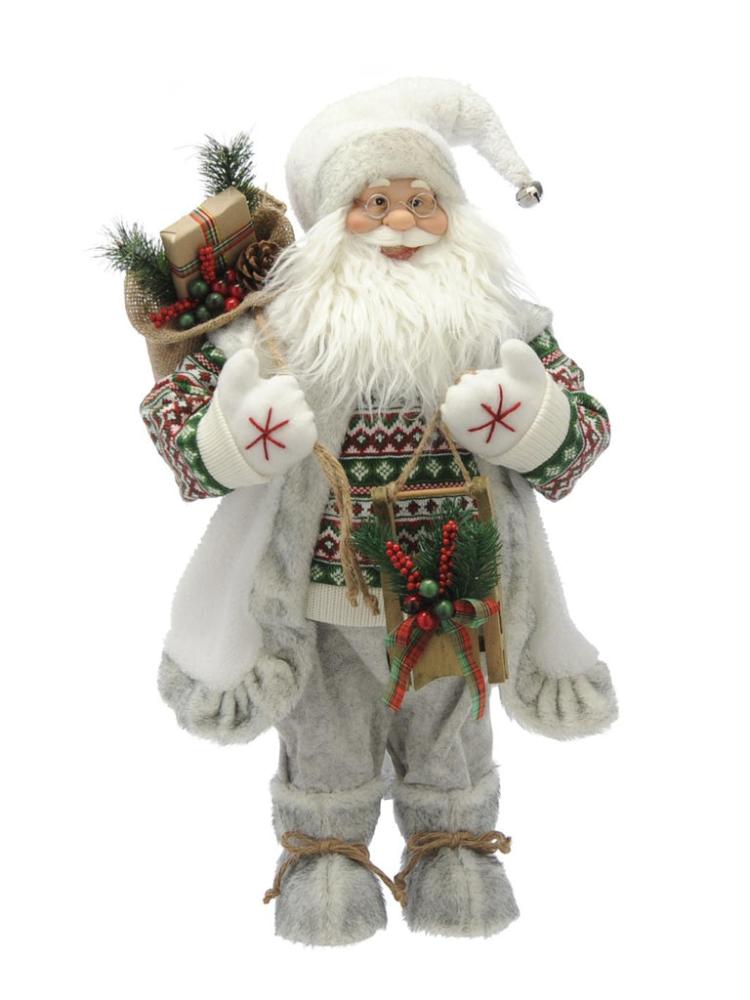 Decorative Christmas Figures | Standing Nordic Santa With Skis Christmas Decorations Decorative Christmas Figures