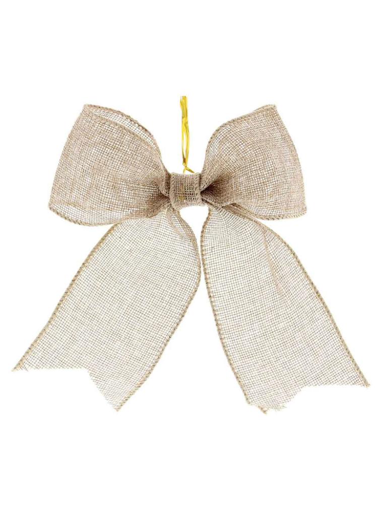 Ribbons & Bows | 15cm Natural Flax Bow Christmas Decorations Ribbons & Bows