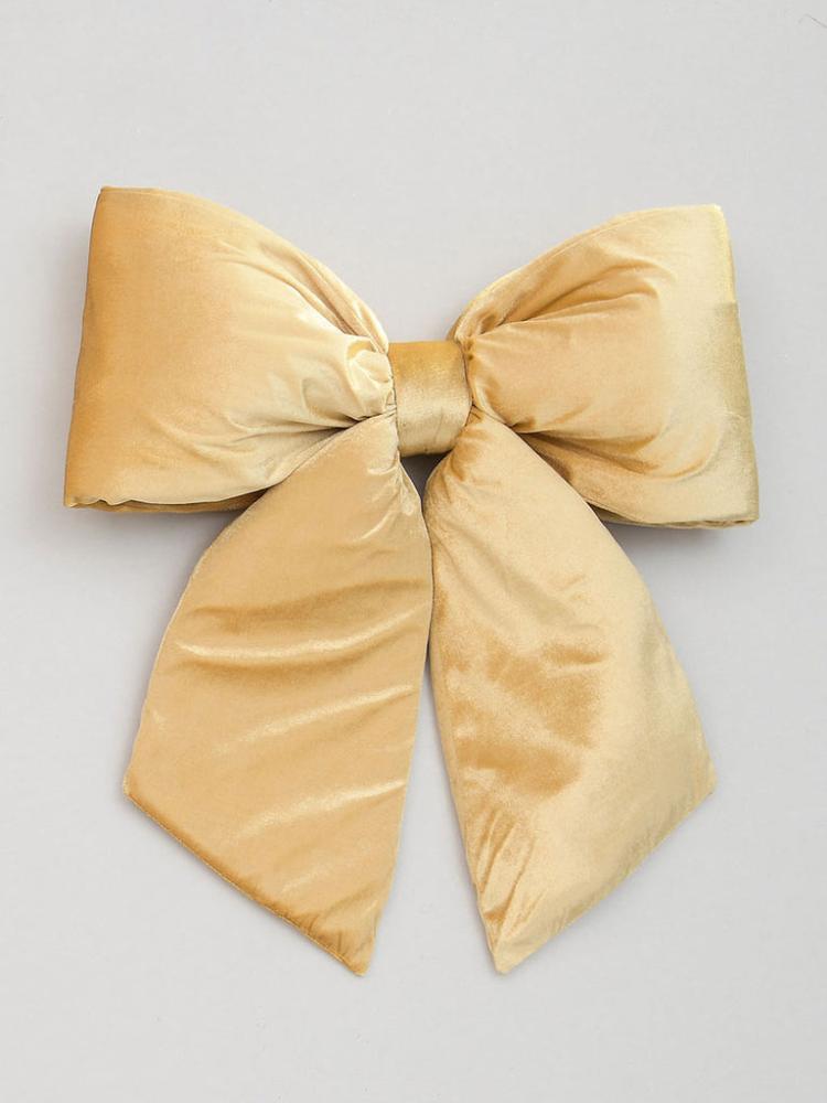 Ribbons & Bows | 48cm Plush Bow Decoration – Champagne Christmas Decorations Ribbons & Bows