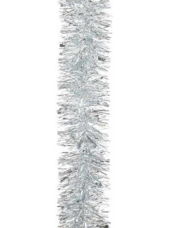 Tinsel | 200cm x 15cm Luxury Chunky Cut Tinsel – Silver Christmas Decorations Tinsel