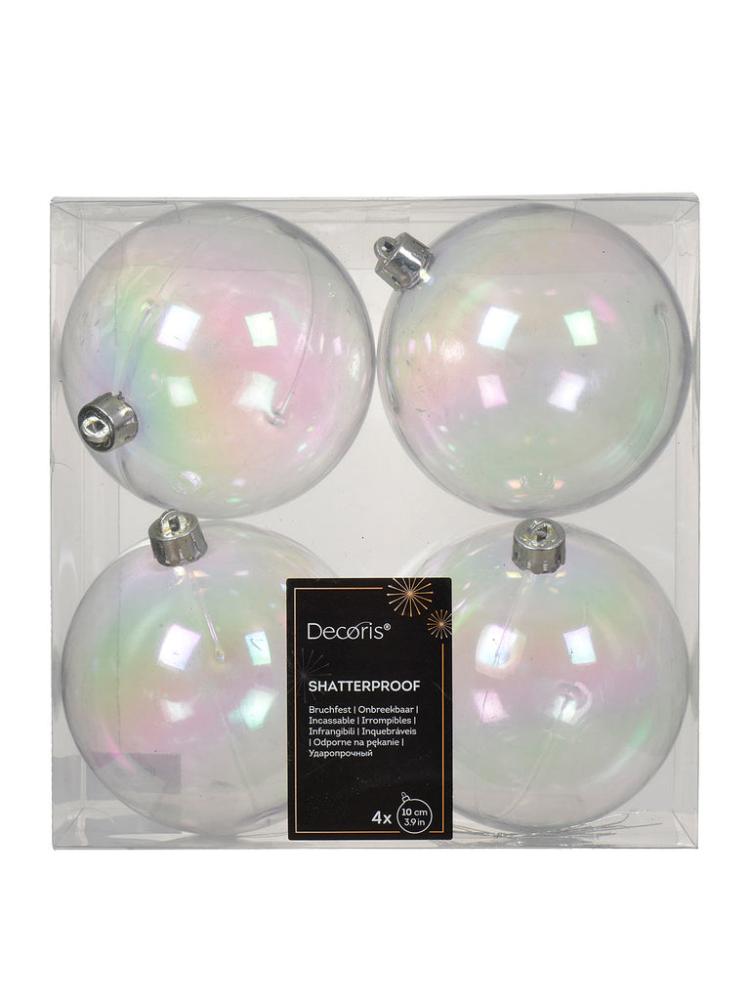 Tree Baubles | Pk 4 x 100mm Shatterproof Baubles Christmas Decorations Tree Baubles